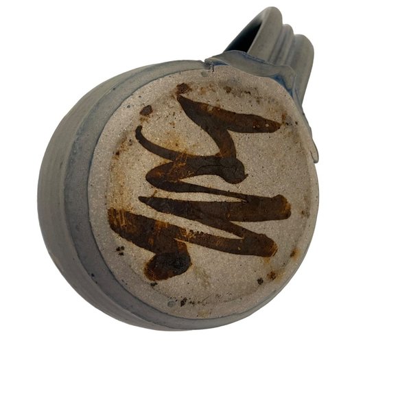 Pottery Coffee Mugs Cups Stoneware  Blue Brown Beige 4 1/2" x 3" - Picture 4 of 6